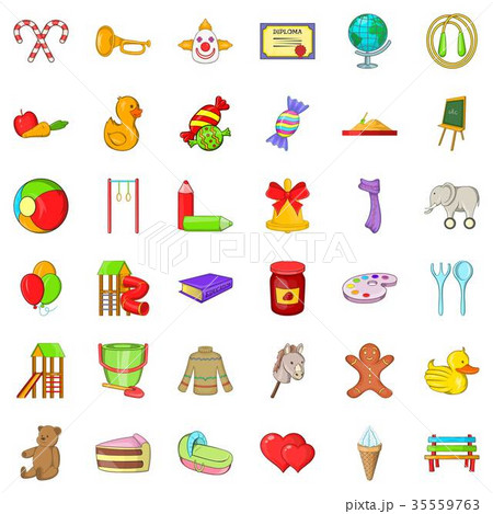 Playground icons set, cartoon style 35559763