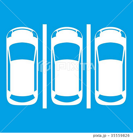 Car parking icon white 35559826