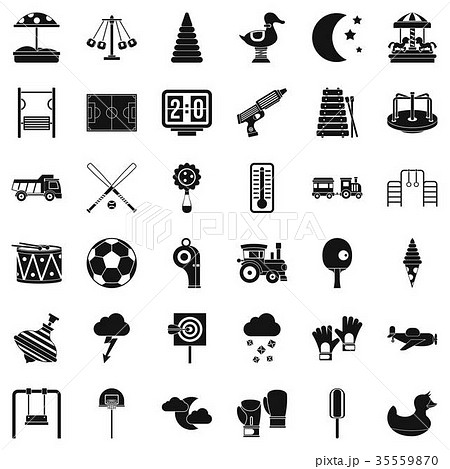 Playground for children icons set, simple style 35559870