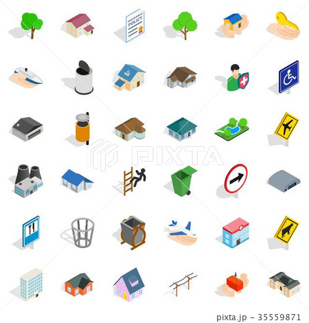 City park icons set, isometric style 35559871