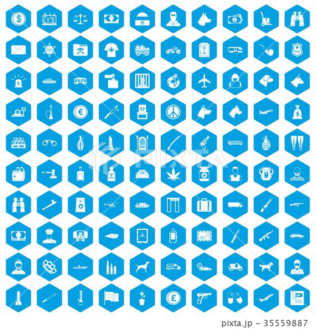 100 smuggling icons set blue 100 smuggling icons set blue 35559887