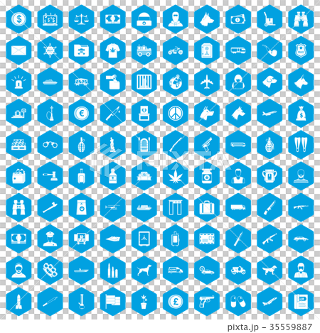 100 smuggling icons set blue 100 smuggling icons set blue 35559887