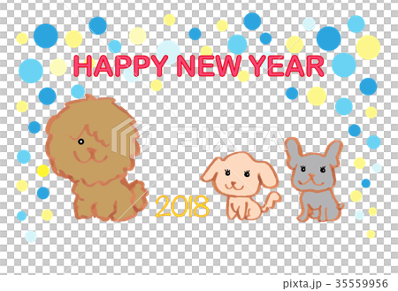 年賀状2018　戌年　はがきテンプレート 35559956