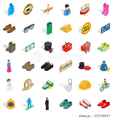 Different clothes icons set, isometric style Different clothes icons set, isometric style 35559957
