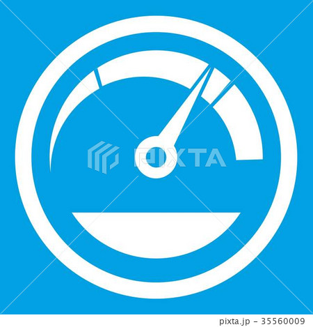 Speedometer icon white 35560009