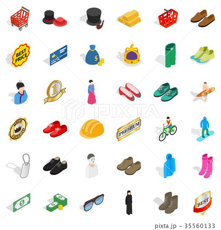 Fashion clothes icons set, isometric style 35560133