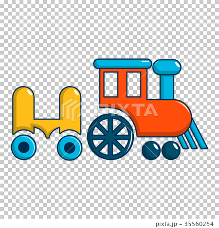Children ride train icon, cartoon style 35560254