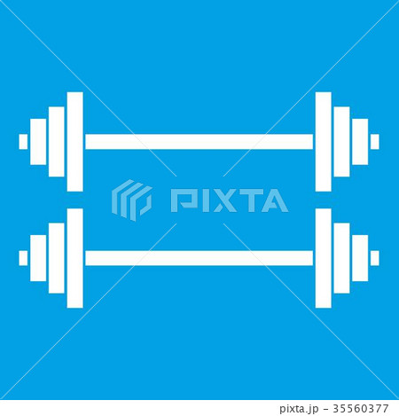 Two barbells icon white 35560377
