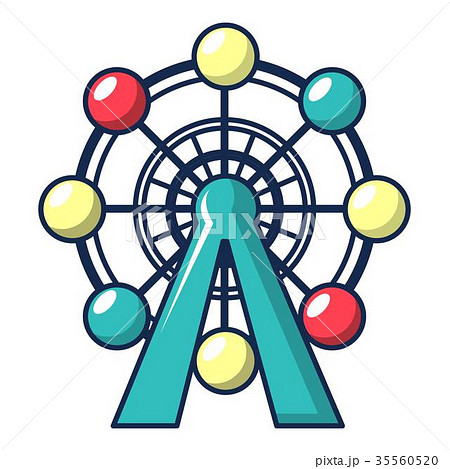 Ferris wheel icon, cartoon style 35560520
