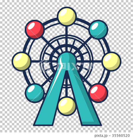Ferris wheel icon, cartoon style 35560520