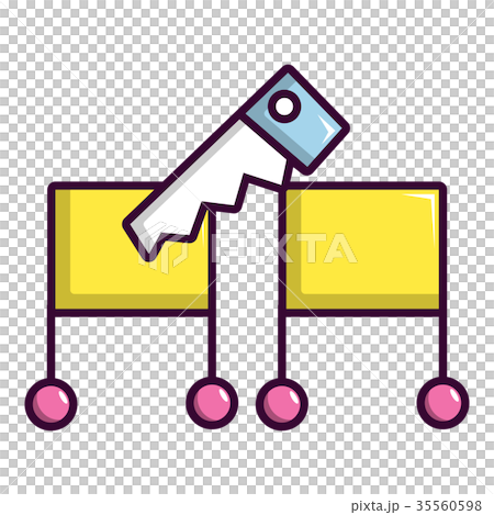 Cutting in half magic focus icon, cartoon style 35560598