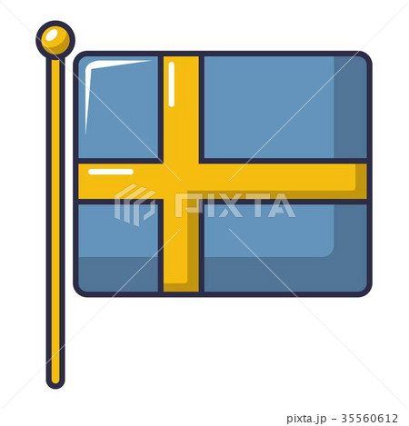 Flag of Sweden icon, cartoon style 35560612