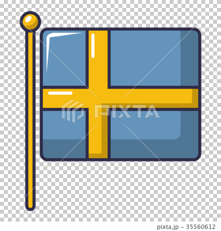 Flag of Sweden icon, cartoon style 35560612