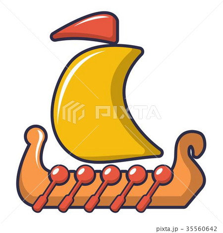 Drakkar viking ship icon, cartoon style Drakkar viking ship icon, cartoon style 35560642