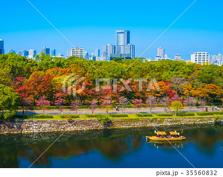 秋の大阪城公園と御座船 秋の大阪城公園と御座船 35560832