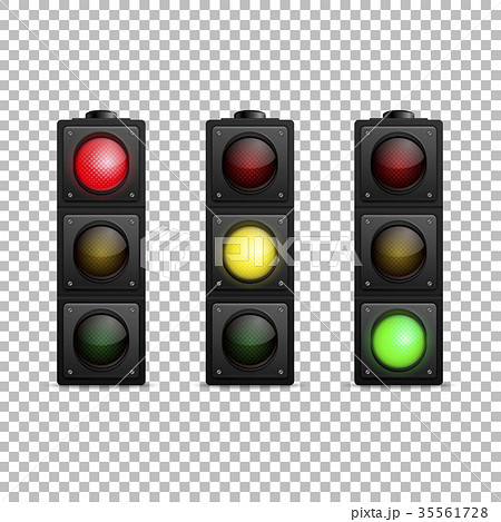 Vector realistic traffic light set. Isolated. Led 35561728