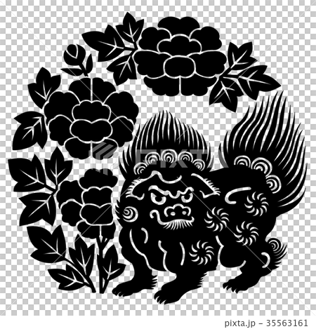 多田氏 獅子牡丹のイラスト素材