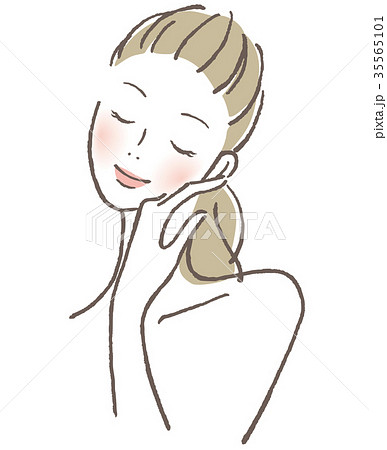 目を閉じる女性 35565101