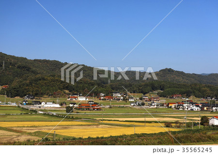 広島県庄原市 秋の田園風景 広島県庄原市 秋の田園風景 35565245