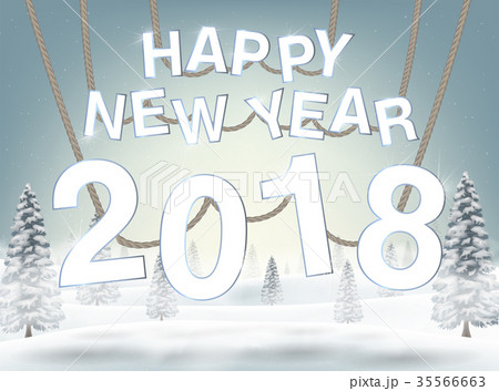 happy new year 2018 with christmas winter forest happy new year 2018 with christmas winter forest 35566663