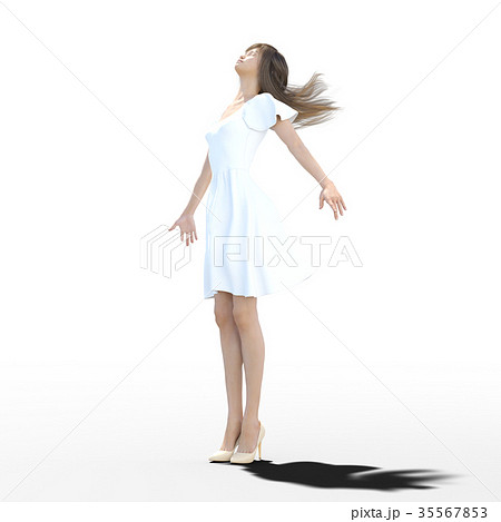 ポーズする綺麗な脚の女性 Perming3dcgイラスト素材のイラスト素材