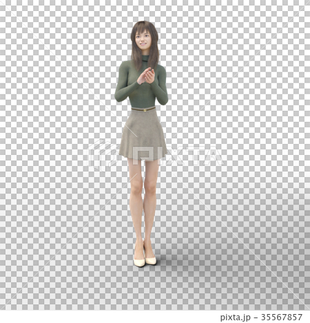 ポーズする綺麗な脚の女性 perming3DCGイラスト素材 ポーズする綺麗な脚の女性 perming3DCGイラスト素材 35567857