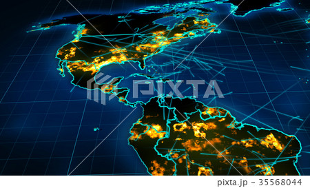 World Map With Curvy Linksのイラスト素材 [35568044] - PIXTA