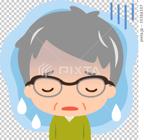 在憂鬱的氣氛中的老人 35568107