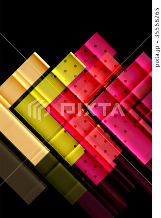 Colorful triangles and arrows on dark background 35568265