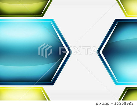 Glossy glass shapes abstract background 35568935