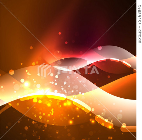 Vector glowing wave, smoke design wavy lines 35568941