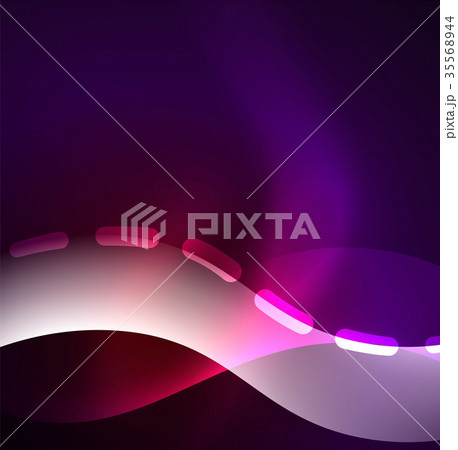 Vector glowing wave, smoke design wavy lines 35568944