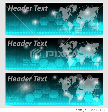 abstract header banner in blue and black color 35569125