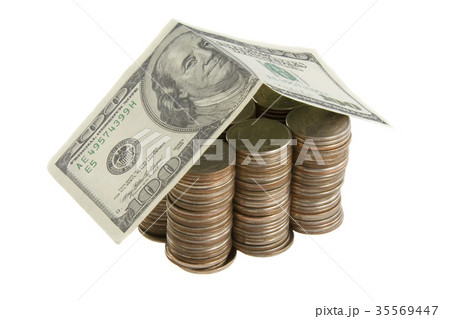 Money house from coins and dollars Money house from coins and dollars 35569447