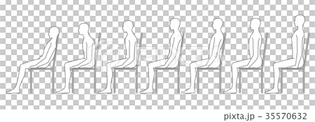 Good attitude Bad attitude when sitting in a chair 35570632