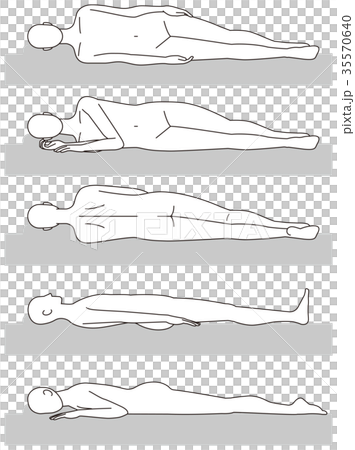 寝る姿勢のイラスト素材