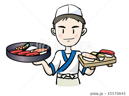 寿司職人のイラスト素材