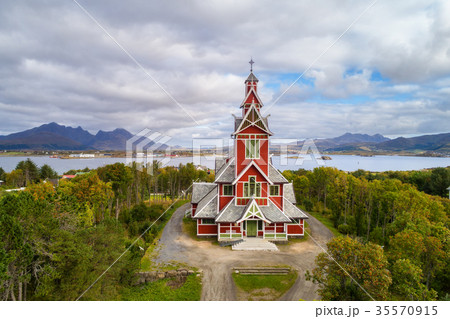Buksnes Church in the village of Gravdal on Buksnes Church in the village of Gravdal on 35570915