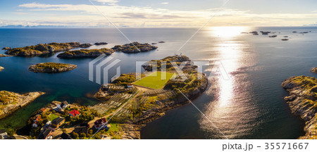 Football field in Henningsvaer from above Football field in Henningsvaer from above 35571667