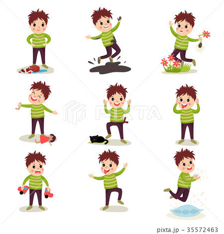 Bad boy with crazy hair having fun, playing games 35572463
