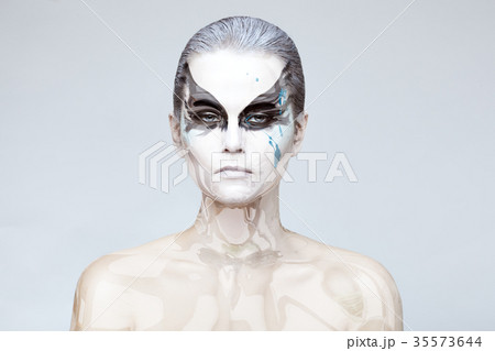 Woman with a glass skin. Woman with a glass skin. 35573644
