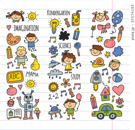 School, kindergarten. Happy children. Creativity 35574193