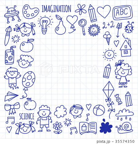 School, kindergarten. Happy children. Creativity 35574350