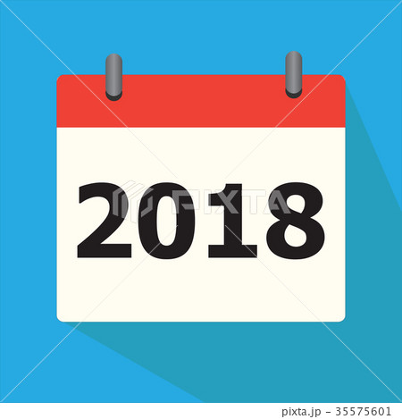 calendar for 2018 year for icon on blue background 35575601
