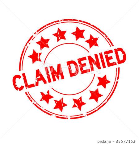 Grunge red claim denied round rubber seal stamp 35577152