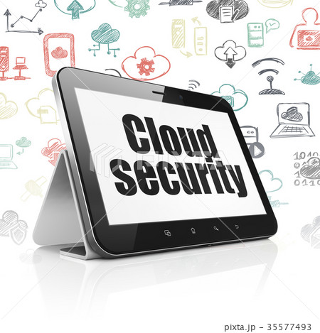 Cloud computing concept: Tablet Computer with 35577493