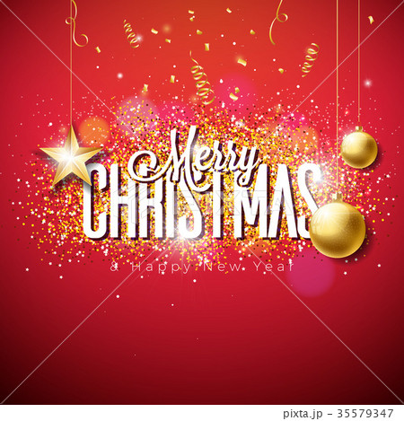 Vector Merry Christmas Illustration on Shiny Vector Merry Christmas Illustration on Shiny 35579347
