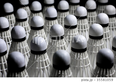 Shuttlecock on a black background. Shuttlecock on a black background. 35581059