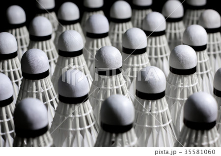 Shuttlecock on a black background. Shuttlecock on a black background. 35581060