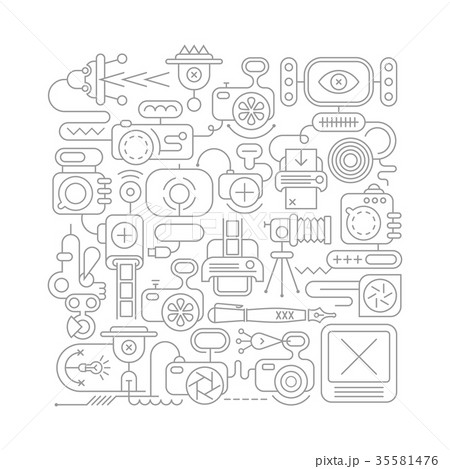 Photo Equipment line art vector illustration Photo Equipment line art vector illustration 35581476
